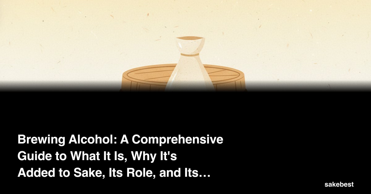 Brewing Alcohol: A Comprehensive Guide to What It Is, Why It's Added to Sake, Its Role, and Its Connection to Honjozo Sake