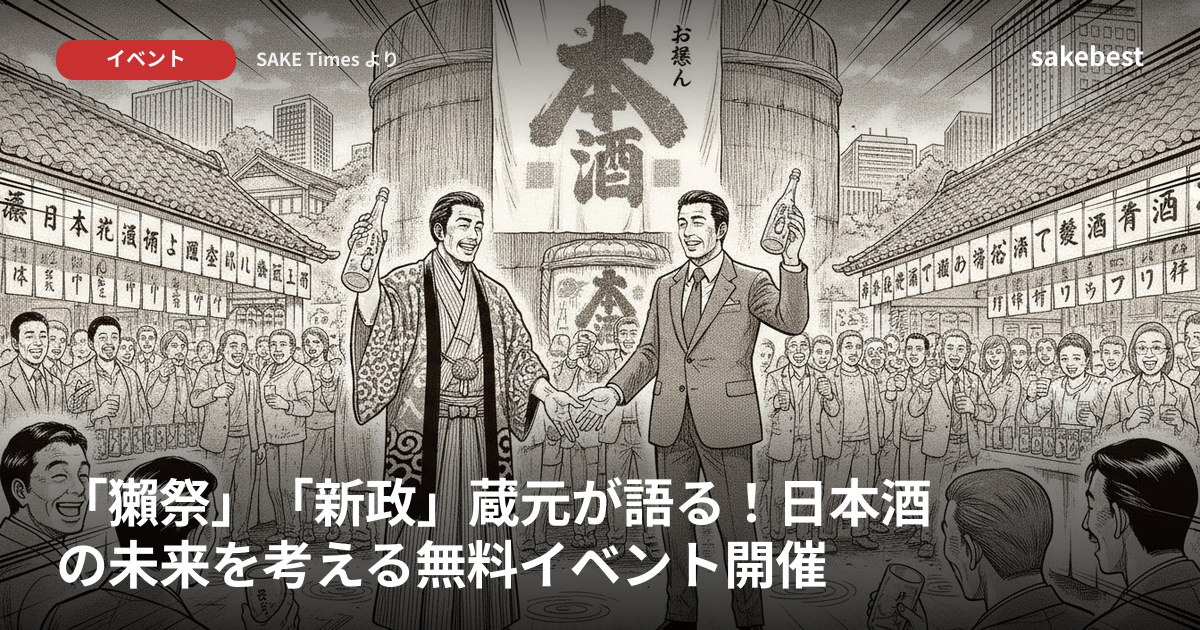「獺祭」「新政」蔵元が語る！日本酒の未来を考える無料イベント開催