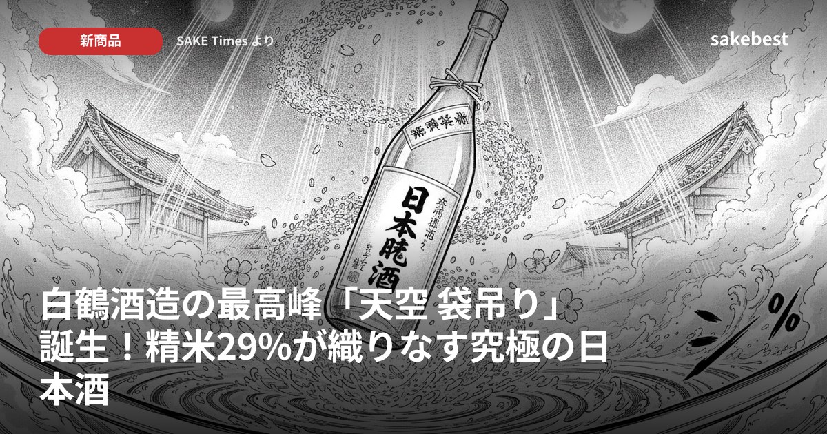 白鶴酒造の最高峰「天空 袋吊り」誕生！精米29%が織りなす究極の日本酒
