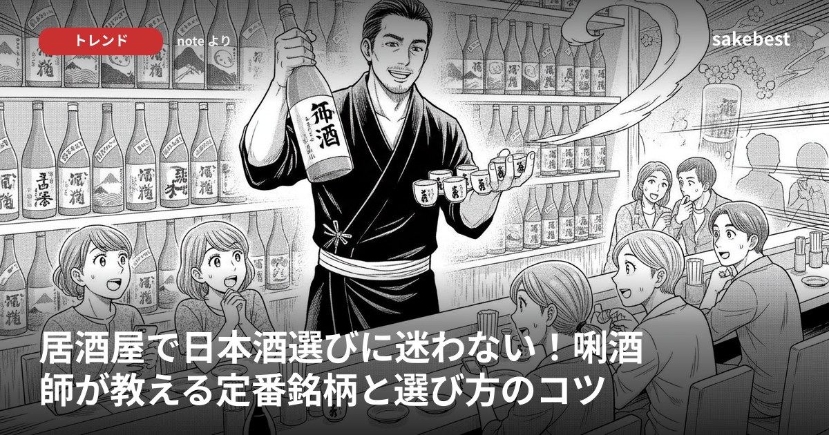 居酒屋で日本酒選びに迷わない！唎酒師が教える定番銘柄と選び方のコツ