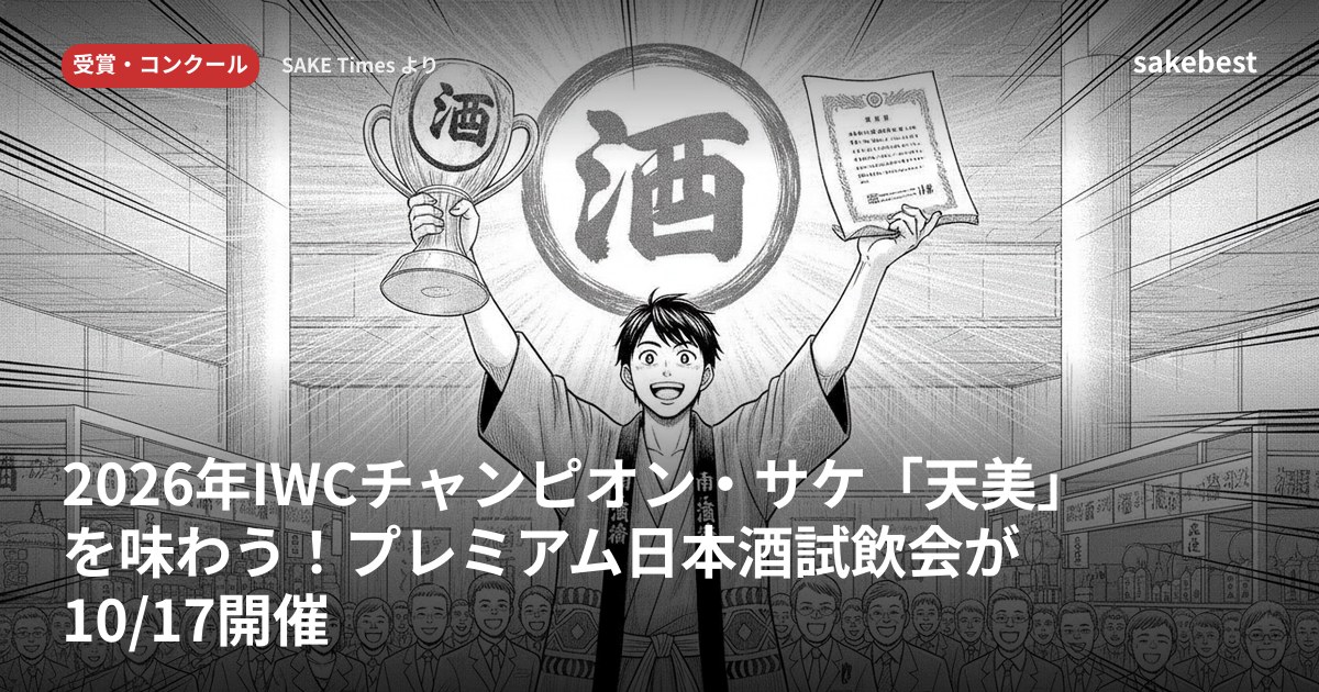 2026年IWCチャンピオン・サケ「天美」を味わう！プレミアム日本酒試飲会が10/17開催