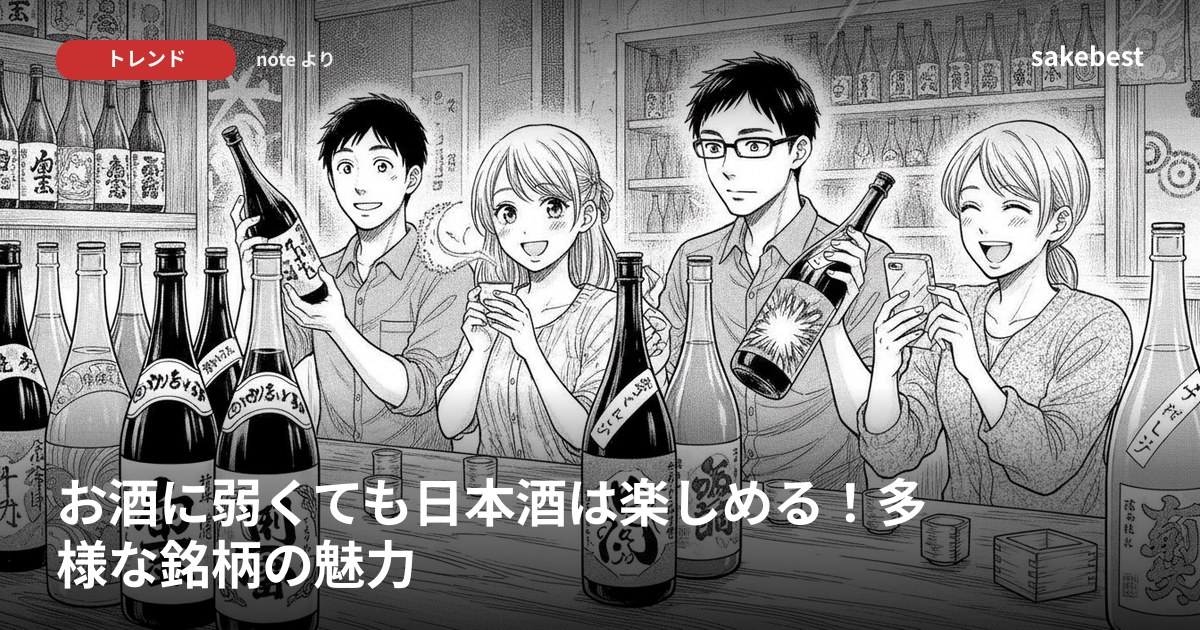 お酒に弱くても日本酒は楽しめる！多様な銘柄の魅力