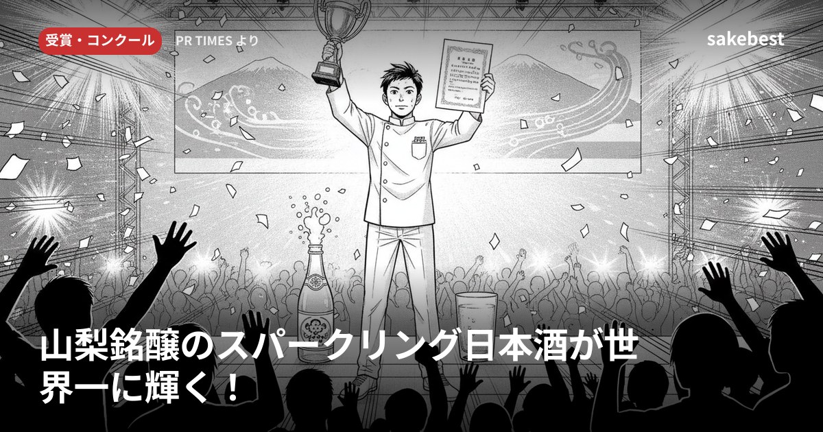 山梨銘醸のスパークリング日本酒が世界一に輝く！